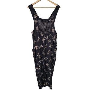 Vintage Jenny Helene Black Shoe Print Jumpsuit